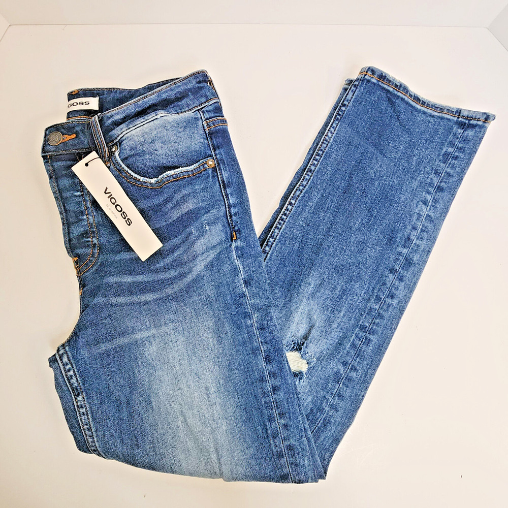 Vigoss Frankie Slim Straight Mid-Rise Buttonfly Jeans Women's size 27 - NWT